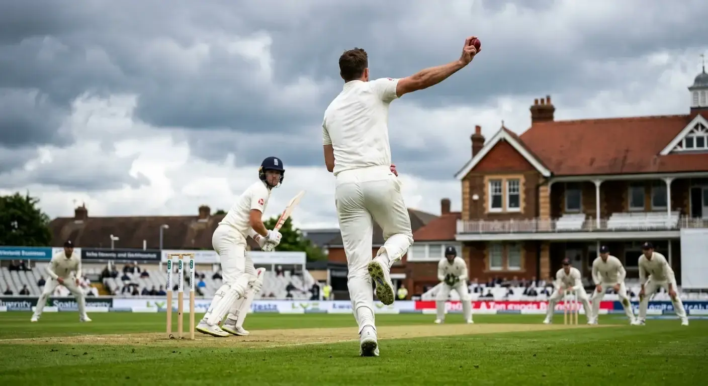 Test match between England and Australia in progress at an English ground