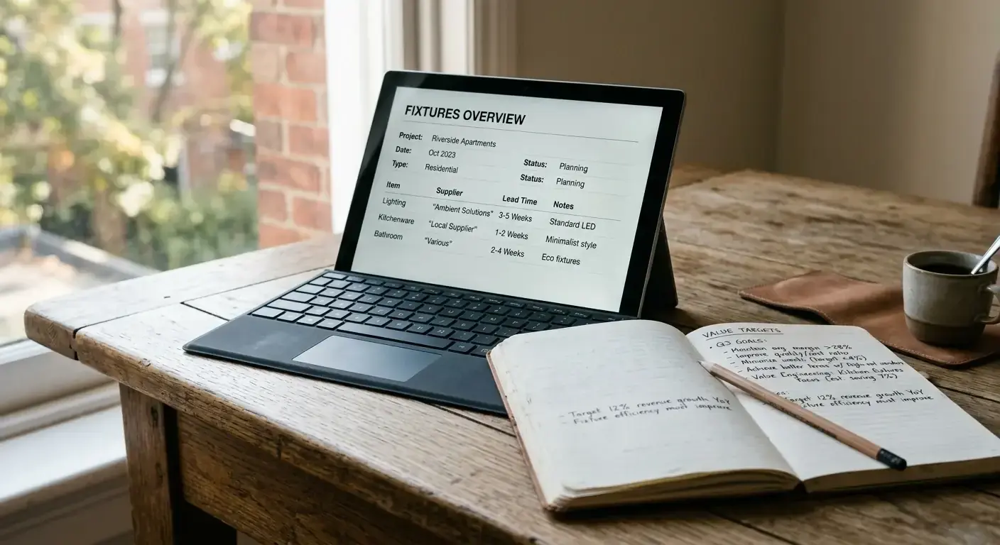 Tablet displaying a generic fixture overview beside handwritten betting notes for a Hundred season