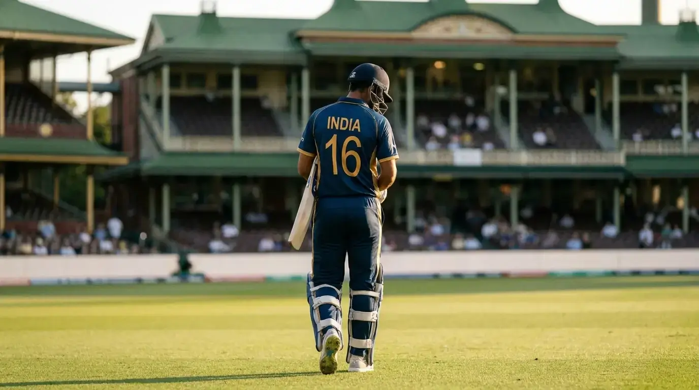 Dismissed batter walking back toward the pavilion having scored only a single run